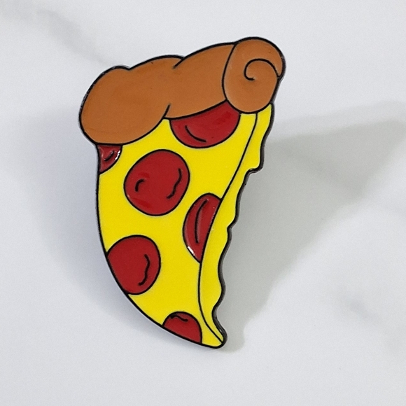 Pizza Enamel Pin, Brooch,  NEW - Picture 1 of 4